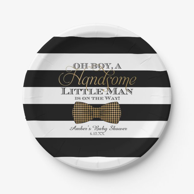 Assiettes En Carton Oh mon petit homme Plaques de papier (Devant)
