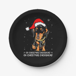 Assiettes En Carton oh noël dachshund oh noël dacPlaque papier