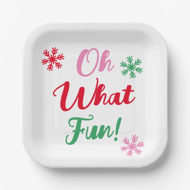 Assiettes En Carton Oh Quel Amusant ! Festif moderne Noël fête (Recto)
