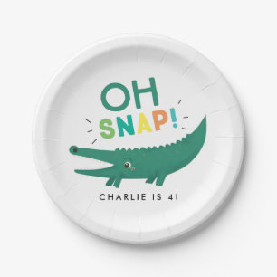 Assiettes En Carton Oh Snap Alligator Crocodile Plaques de fête d'ann