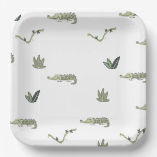 Assiettes En Carton Oh Snap Anniversaire Crocodile du Marais