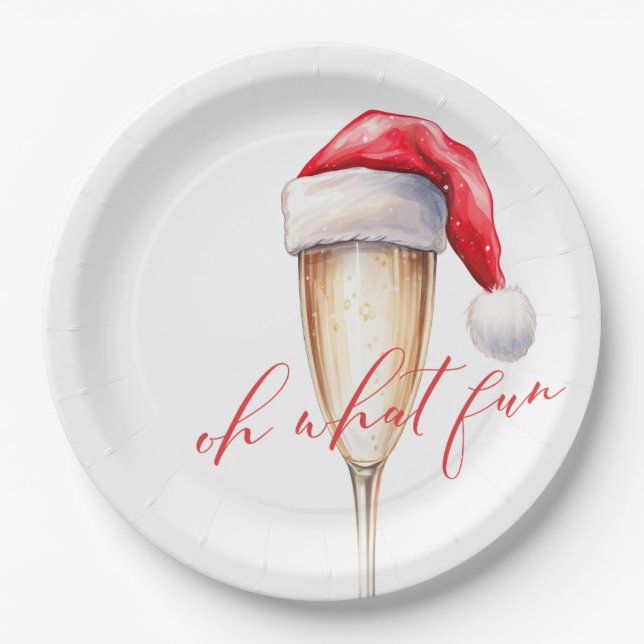 Assiettes En Carton Oh What Fun Santa Paper Plate (Devant)