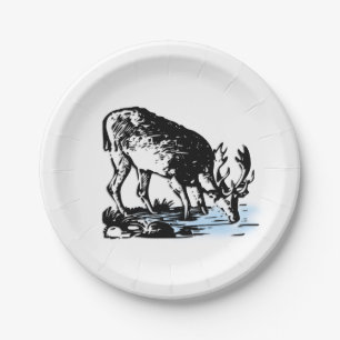 Assiettes En Carton Oie dans le ruisseau