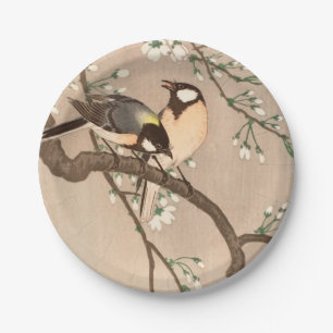 Assiettes En Carton Oiseau chevalier asiatique japonais