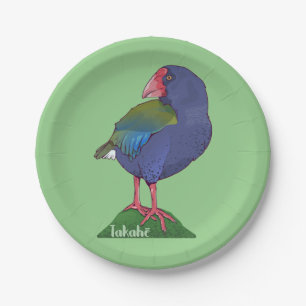 Assiettes En Carton Oiseau de Takahe NZ