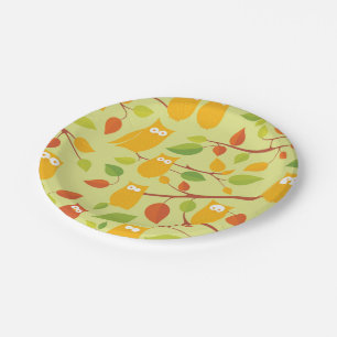 Assiettes En Carton oiseau motif sauvage dessin animé
