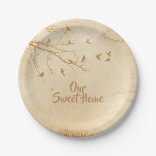 Assiettes En Carton Oiseaux Arbre domestique