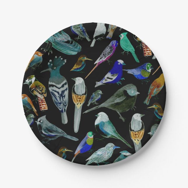 Assiettes En Carton Oiseaux d'Amérique - animaux de compagnie et oisea (Devant)