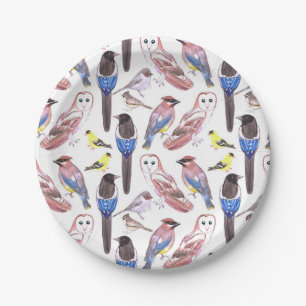 Assiettes En Carton Oiseaux de l'Amérique dans des amants d'oiseau