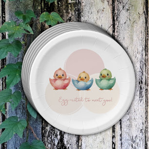 Assiettes En Carton Oiseaux d'Oeufs de Cute Kawaii Baby shower coloré