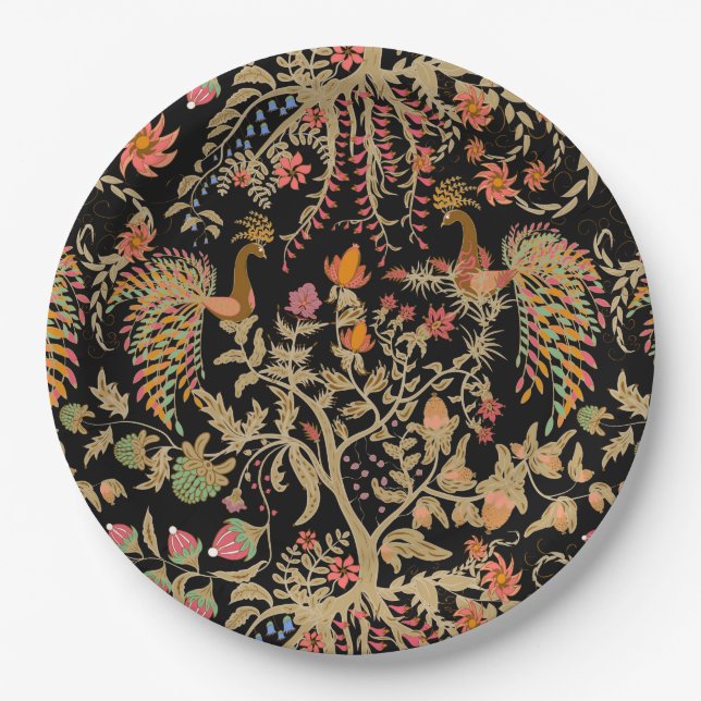 Assiettes En Carton Oiseaux du paradis (Devant)