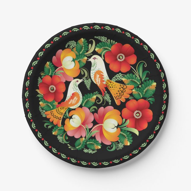 Assiettes En Carton Oiseaux hongrois (Devant)