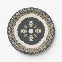 Olive noir Élégant Emblème Floral