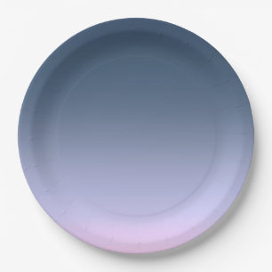 Assiettes En Carton Ombre bleu-rose.