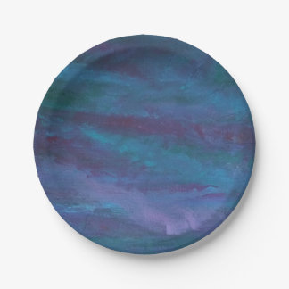 Assiettes En Carton Ombre bleue Abstraite | Turquoise Turquoise violet