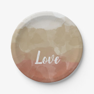 Assiettes En Carton Ombre Brown et Tan Love Graceful Gradient
