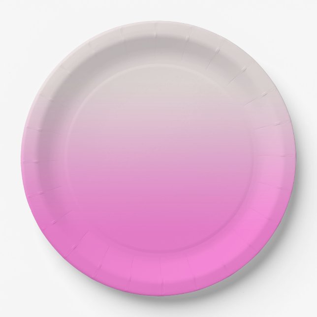 Assiettes En Carton Ombre de dégradé rose doux (Devant)