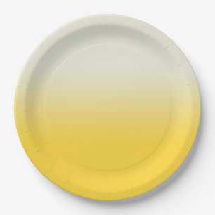 Assiettes En Carton Ombre doux jaune et ivoire