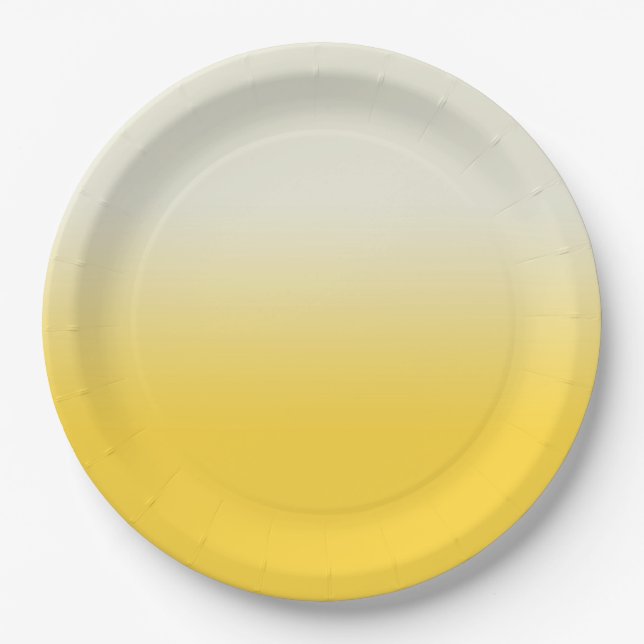 Assiettes En Carton Ombre doux jaune et ivoire (Devant)
