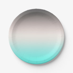 Assiettes En Carton Ombre gris turquoise