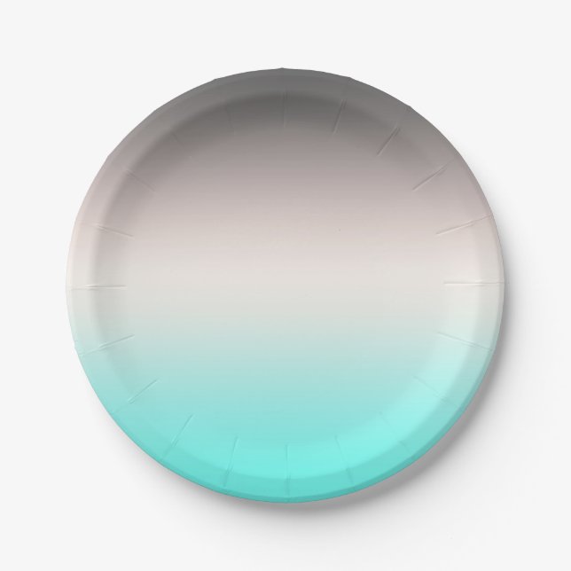 Assiettes En Carton Ombre gris turquoise (Devant)