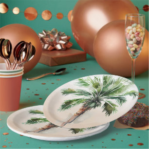 Assiettes En Carton Ombre tropicale de palmier
