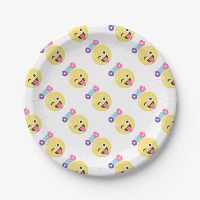Assiettes En Carton OMG Emoji (Devant)