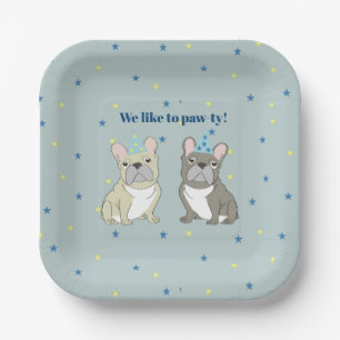 Assiettes En Carton On aime faire la fête !  Bouledogue français