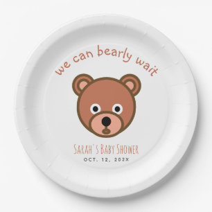 Assiettes En Carton On Peut Attendre Teddy Bear Simple Baby shower