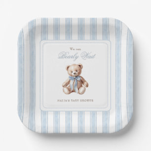 Assiettes En Carton On peut attendre un Baby shower élégant