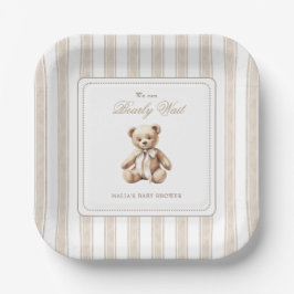 Assiettes En Carton On peut attendre un Baby shower élégant