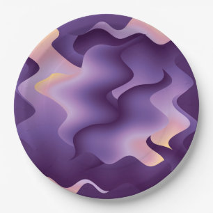 Assiettes En Carton Ondes violettes