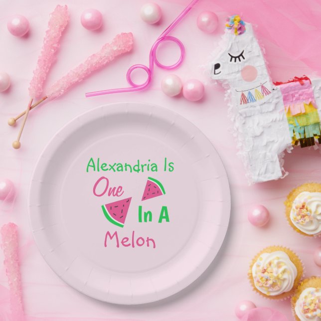 Assiettes En Carton One In A Melon 1er Anniversaire (Fête)