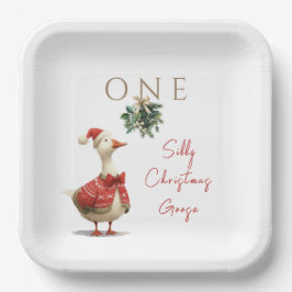 Assiettes En Carton One Silly Christmas Goose Fest Winter Birthday