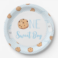 One Sweet Boy Milk and Cookies blue Anniversaire