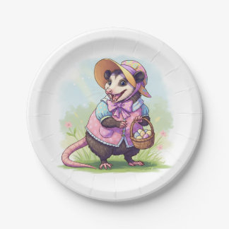 Assiettes En Carton Opossum de Pâques