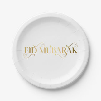 Assiettes En Carton Or de l'Aïd Al Fitr
