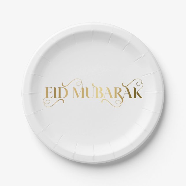 Assiettes En Carton Or de l'Aïd Al Fitr (Devant)