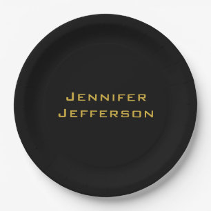 Assiettes En Carton Or élégant moderne professionnel et noir