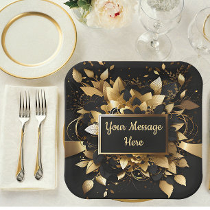 Assiettes En Carton Or élégant personnalisé