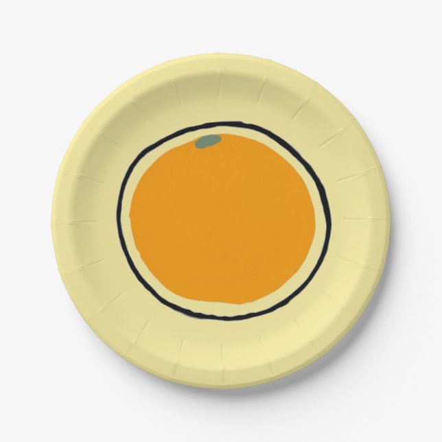 Assiettes En Carton Orange (Devant)