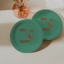 Orange & Green Retro Chic 30e fête d'anniversaire