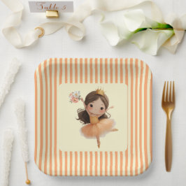 Assiettes En Carton Orange Little Princess Ball