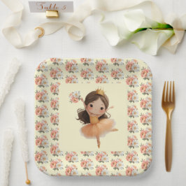 Assiettes En Carton Orange Little Princess Ball