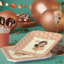 Assiettes En Carton Orange Little Princess Ball
