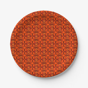 Assiettes En Carton Orange rétro des années 1970
