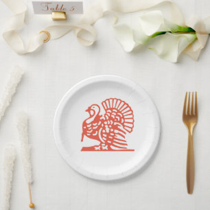 Assiettes En Carton Orange Turquie Thanksgiving 4Kathy