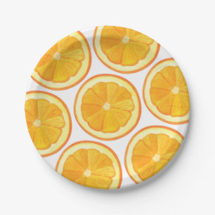 Assiettes En Carton Oranges - Plaques de papier