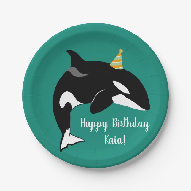 Assiettes En Carton Orca Killer Whale Anniversaire Fournitures (Devant)