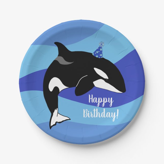 Assiettes En Carton Orca Killer Whale Anniversaire Fournitures (Devant)
